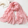 Women Pure Color Rayon Scarves Shawls